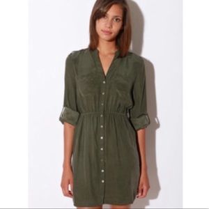 Yellow is Gold silk green shirt dress